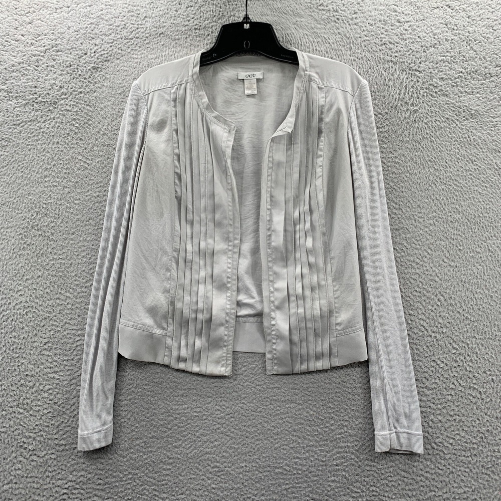 CACHE Blouse Womens Size 8 Cardigan Top Long Sleeve Gray*